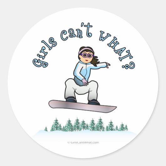 Sticker Rond Light Girls Snowboard (Devant)