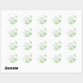 Sticker Rond Light Green Daisy Adresse de retour (Feuille)