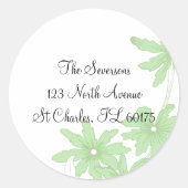 Sticker Rond Light Green Daisy Adresse de retour (Devant)