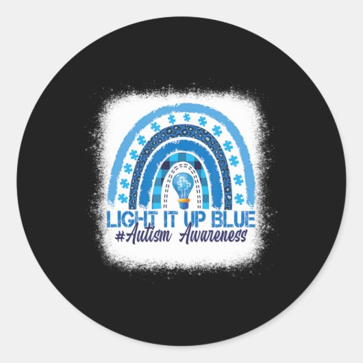 Sticker Rond Light It Up Blue Rainbow (Devant)