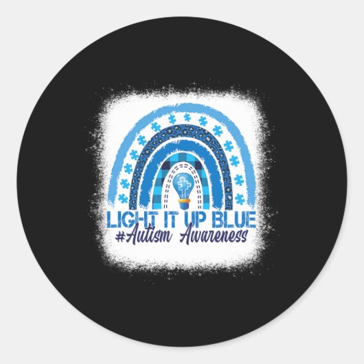 Sticker Rond Light It Up Blue Rainbow (Devant)