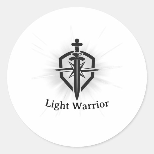 Sticker Rond Light Warrior Sword And Shield (Devant)