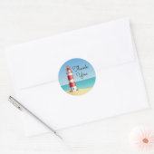 Sticker Rond Lighthouse Merci Beach Mariage Ocean Beach (Enveloppe)