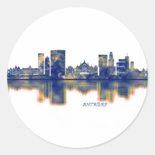 Sticker Rond Ligne aérienne d'Anvers