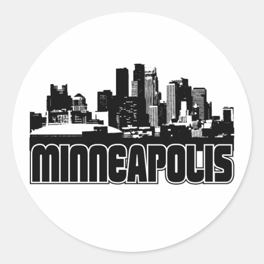 Sticker Rond Ligne aérienne de Minneapolis (Devant)