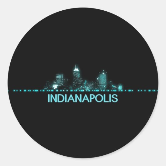Sticker Rond Ligne aérienne d'Indianapolis (Devant)