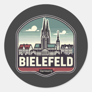 Sticker Rond Ligne aérienne Retro Bielefeld