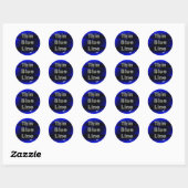 Sticker Rond Ligne bleue mince (Feuille)