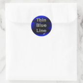 Sticker Rond Ligne bleue mince (Sac)