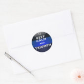Sticker Rond Ligne Bleue Mince - Gardez le calme et Triomphe (Enveloppe)