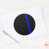 Sticker Rond Ligne Bleue Mince Symbolique verticale (Enveloppe)