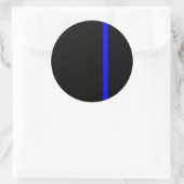 Sticker Rond Ligne Bleue Mince Symbolique verticale (Sac)