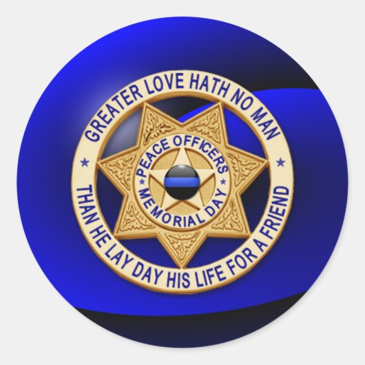 Sticker Rond Ligne Bleue Mince Un-d'un-un-un-un (Devant)