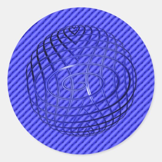 Sticker Rond Ligne Bleue Mince Un-d'un-un-un-un (Devant)