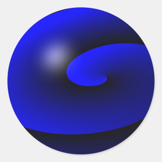 Sticker Rond Ligne Bleue Mince Un-d'un-un-un-un (Devant)