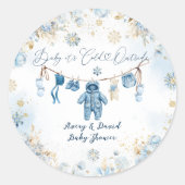 Sticker Rond Ligne bleueLigne froide à l'extérieur bébé garçon (Devant)