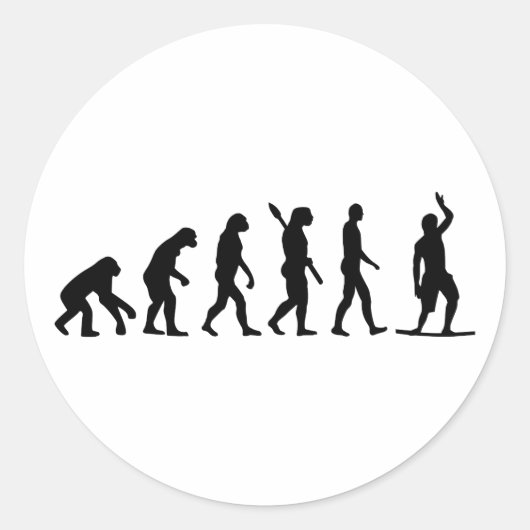 Sticker Rond Ligne d'analyse d'évolution (Devant)
