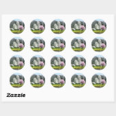 Sticker Rond Ligne d'arbres à fleurs (Feuille)