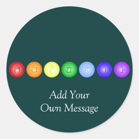 Sticker Rond Ligne de 7 chakras (Devant)