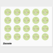 Sticker Rond Ligne de Baby shower de golf Preppy (Feuille)