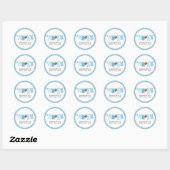 Sticker Rond Ligne de linge de bébé {blue} (Feuille)