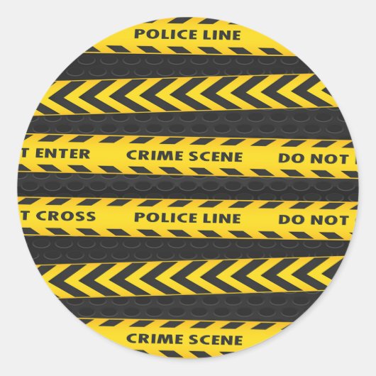 Sticker Rond Ligne de police de la scène de crime (Devant)