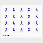 Sticker Rond Ligne du ruban Indigo (Feuille)