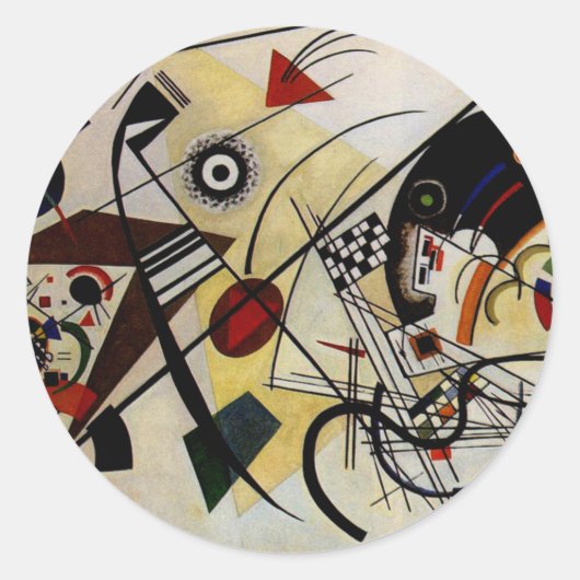 Sticker Rond Ligne ininterrompue Kandinsky Transverse (Devant)