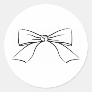Sticker Rond Ligne noire Bow