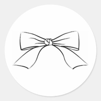 Sticker Rond Ligne noire Bow