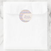 Sticker Rond Ligne pastel groovy Lavande Mariage douche sur mes (Sac)