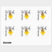 Sticker Rond Ligne poussin de danse (Feuille)