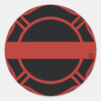 Sticker Rond Ligne rouge mince Maltesse Cross