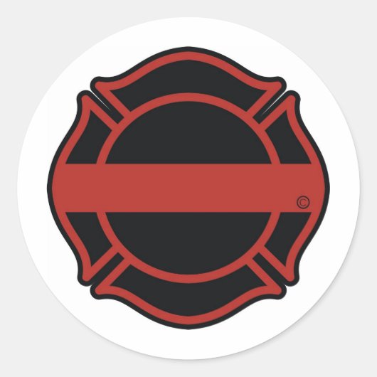 Sticker Rond Ligne rouge mince Maltesse Cross (Devant)