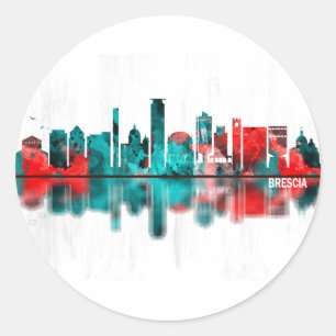 Sticker Rond Ligne Skyline Brescia Italie