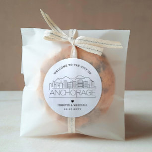 Sticker Rond Ligne Skyline d'ancrage   Accueil Mariage