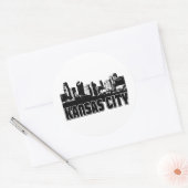 Sticker Rond Ligne Skyline de Kansas City (Enveloppe)