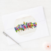 Sticker Rond Ligne Skyline de Kansas City Missouri (Enveloppe)