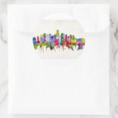 Sticker Rond Ligne Skyline de Kansas City Missouri (Sac)