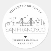 Sticker Rond Ligne Skyline San Francisco Deco | Accueil Mariage (Devant)