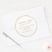 Sticker Rond Ligne Tan Or Simple Cercles Merci Pour Commande (Enveloppe)