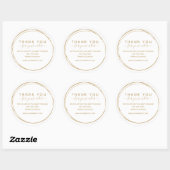 Sticker Rond Ligne Tan Or Simple Cercles Merci Pour Commande (Feuille)