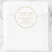 Sticker Rond Ligne Tan Or Simple Cercles Merci Pour Commande (Sac)