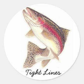 Sticker Rond Ligne TIght Truite arc-en-ciel