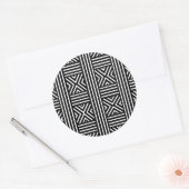 Sticker Rond Lignes abstraites noires et blanches (Enveloppe)