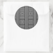 Sticker Rond Lignes abstraites noires et blanches (Sac)