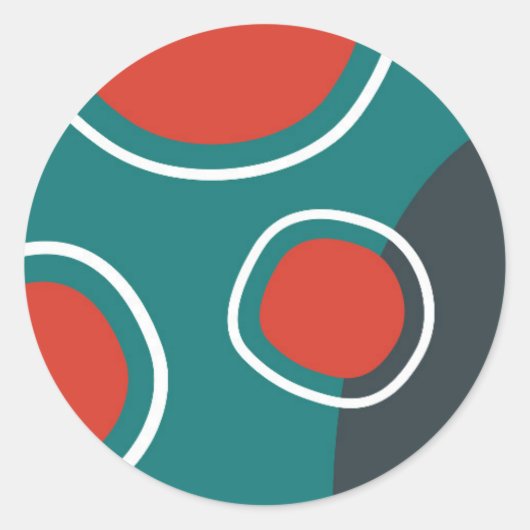 Sticker Rond Lignes arc-en-ciel Abstraites oeuvre boho (Devant)