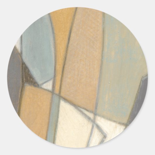 Sticker Rond Lignes courbées et tons de terre coupés (Devant)