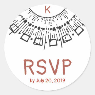 Sticker Rond Lignes de cercle noir blanc main dessinée