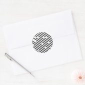 Sticker Rond Lignes de hachage noir diagonale (Enveloppe)